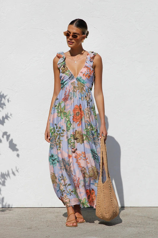 Sweet At Heart Floral Print Maxi Dress - 5 Colors
