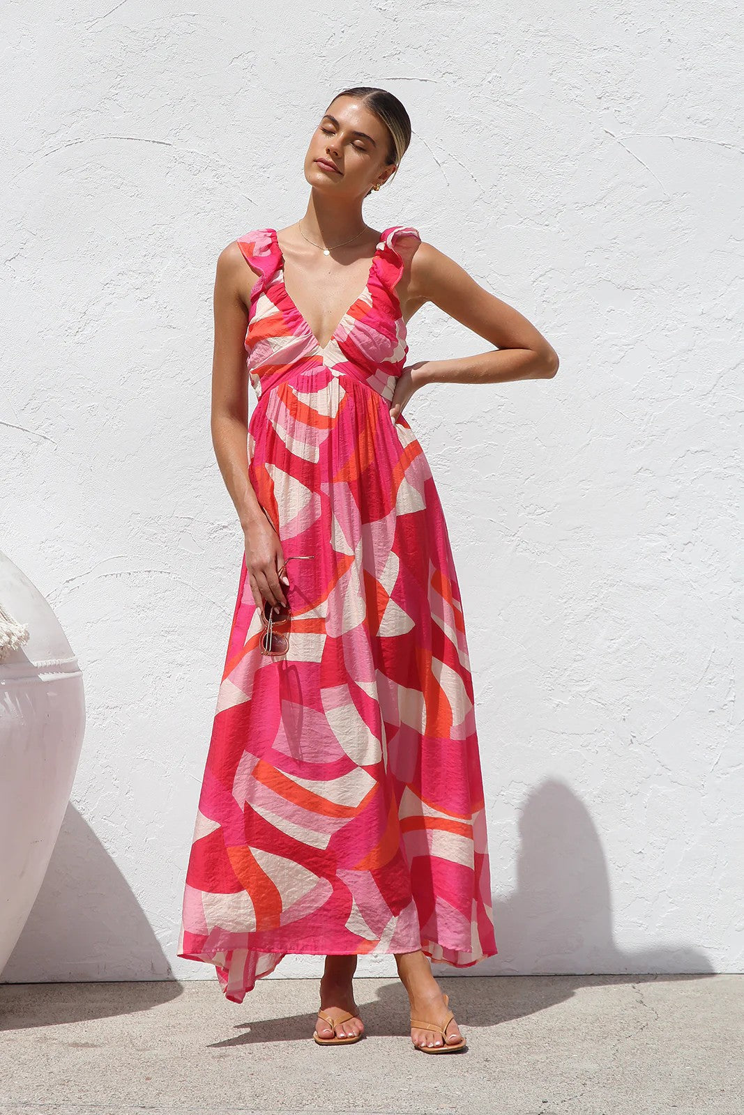 Sweet At Heart Floral Print Maxi Dress - Pink