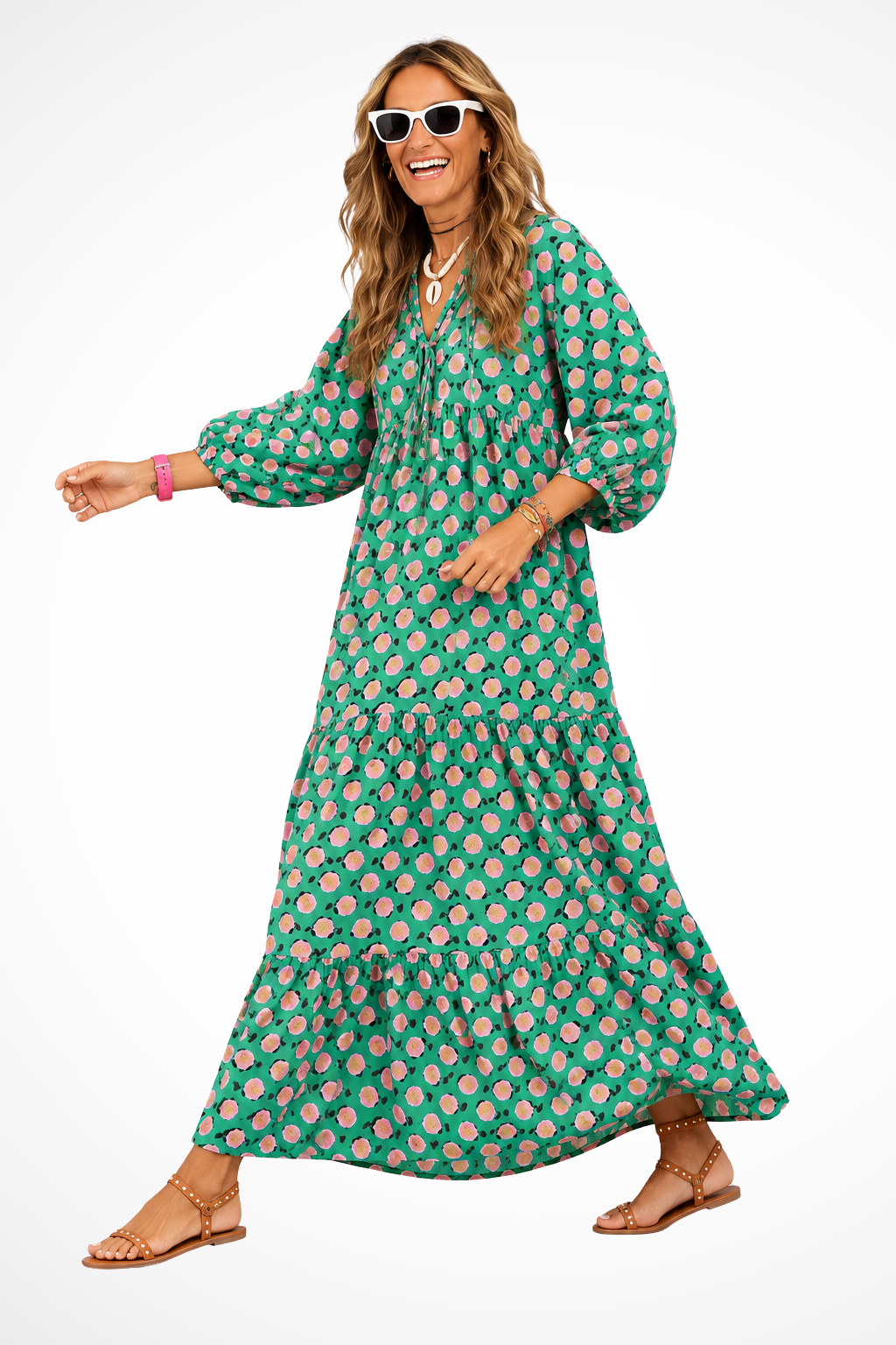 Fiorella — Lightweight Floral Tiered Maxi Dress With Relaxed Summer Fit