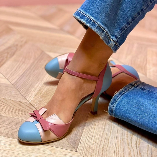 Juliette | Two-tone Stiletto Heels with Bow