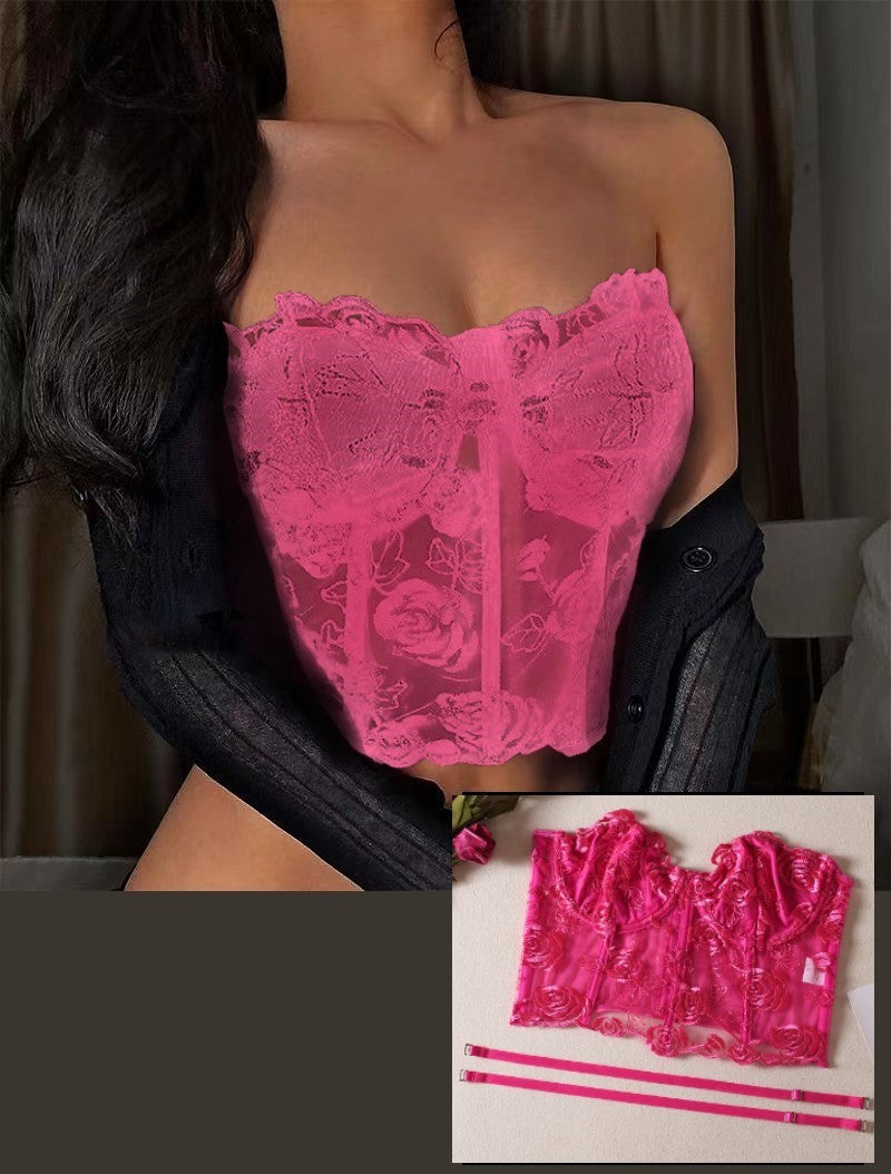 Ladies Lace Sexy Lace Strapless Corset