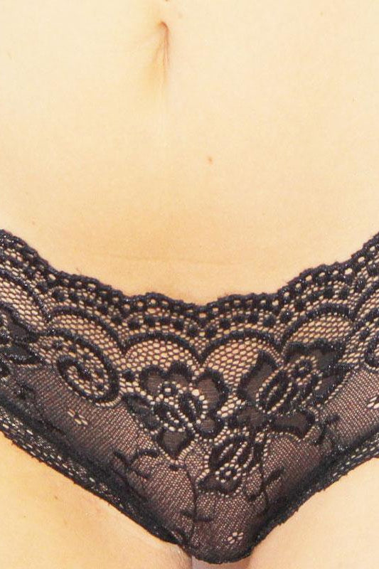 Ladies Black Sexy Lace Bikini Panty