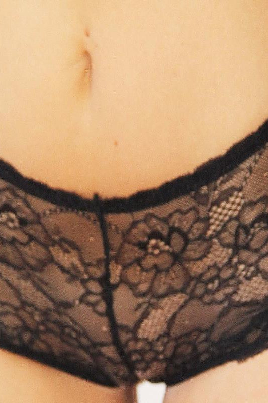 Black All Over Lace Boy Short Panty