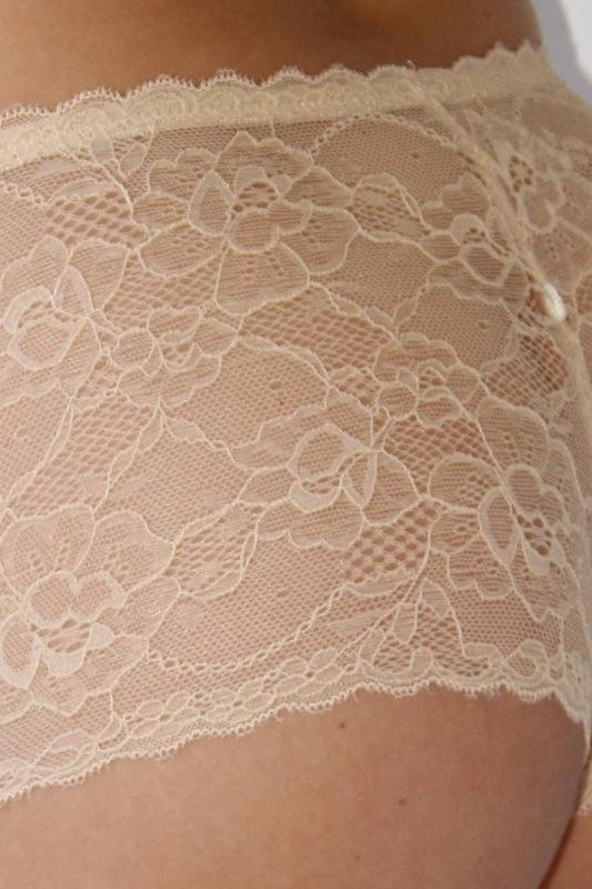 Ladies Nude All Over Lace Boy Short