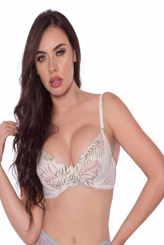 Ladies Sexy Palm Print Push-Up T-shirt Bra