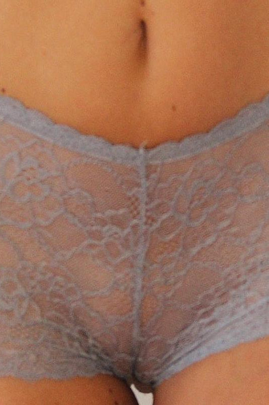 Ladies Dove Grey Boy Short in Lace