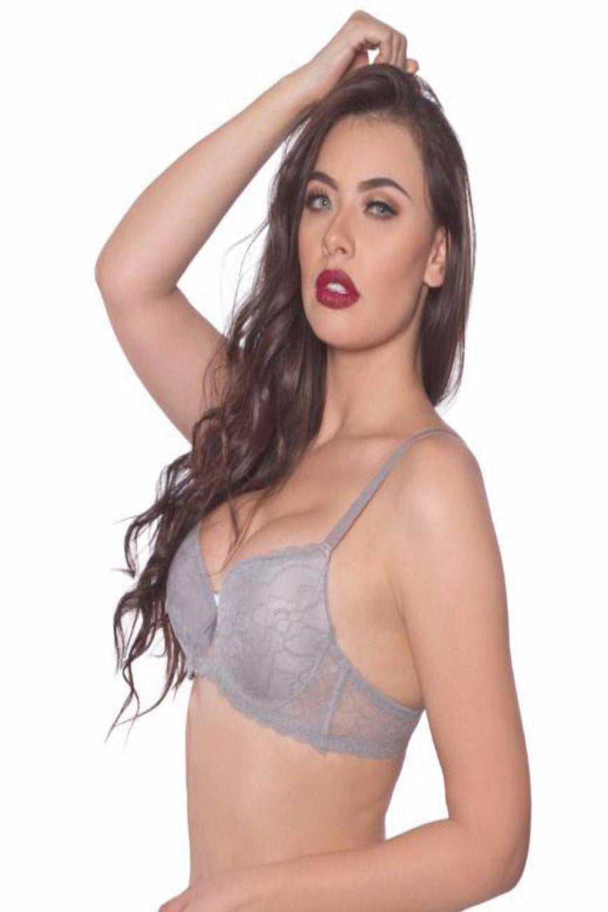 Ladies Sexy Dove Grey Cross Dye Lace Underwire Bra