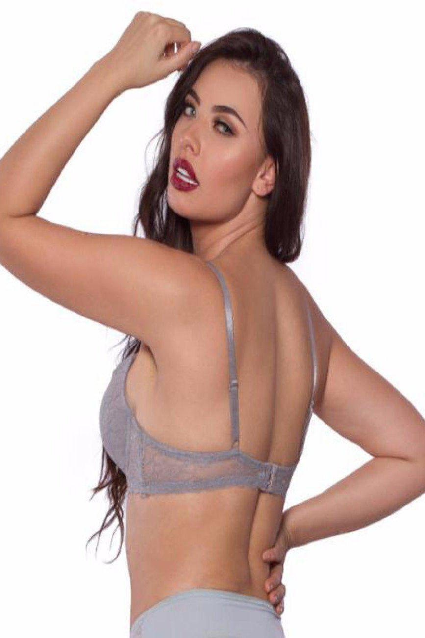 Ladies Sexy Dove Grey Cross Dye Lace Underwire Bra