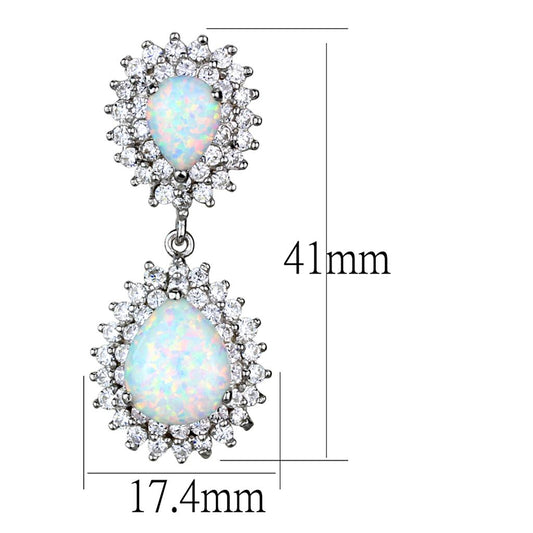 Dazzling Opal Earrings – Rhodium 925 Sterling Silver