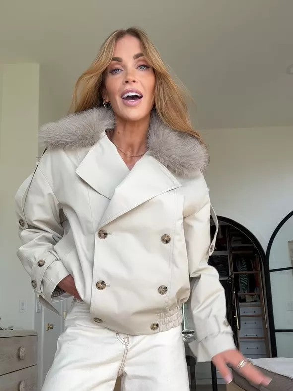 Cameron | Cropped Jacket with Faux Fur Collar