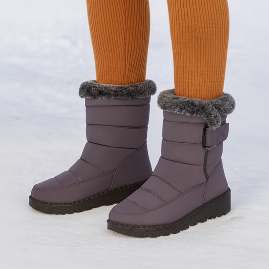Women's Waterproof Winter Boots — Grey, Black and Blue for Cold Weather