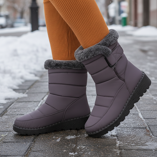 Women's Waterproof Winter Boots — Grey, Black and Blue for Cold Weather