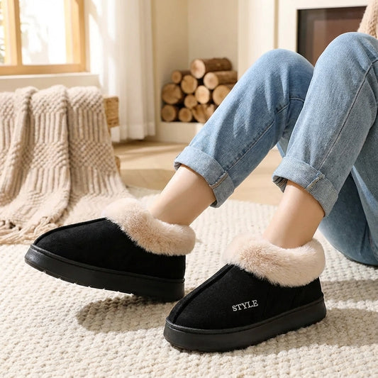 Frovelle Ankle Slip-On Snow Boots — Warm in Brown, Khaki, Black & Pink