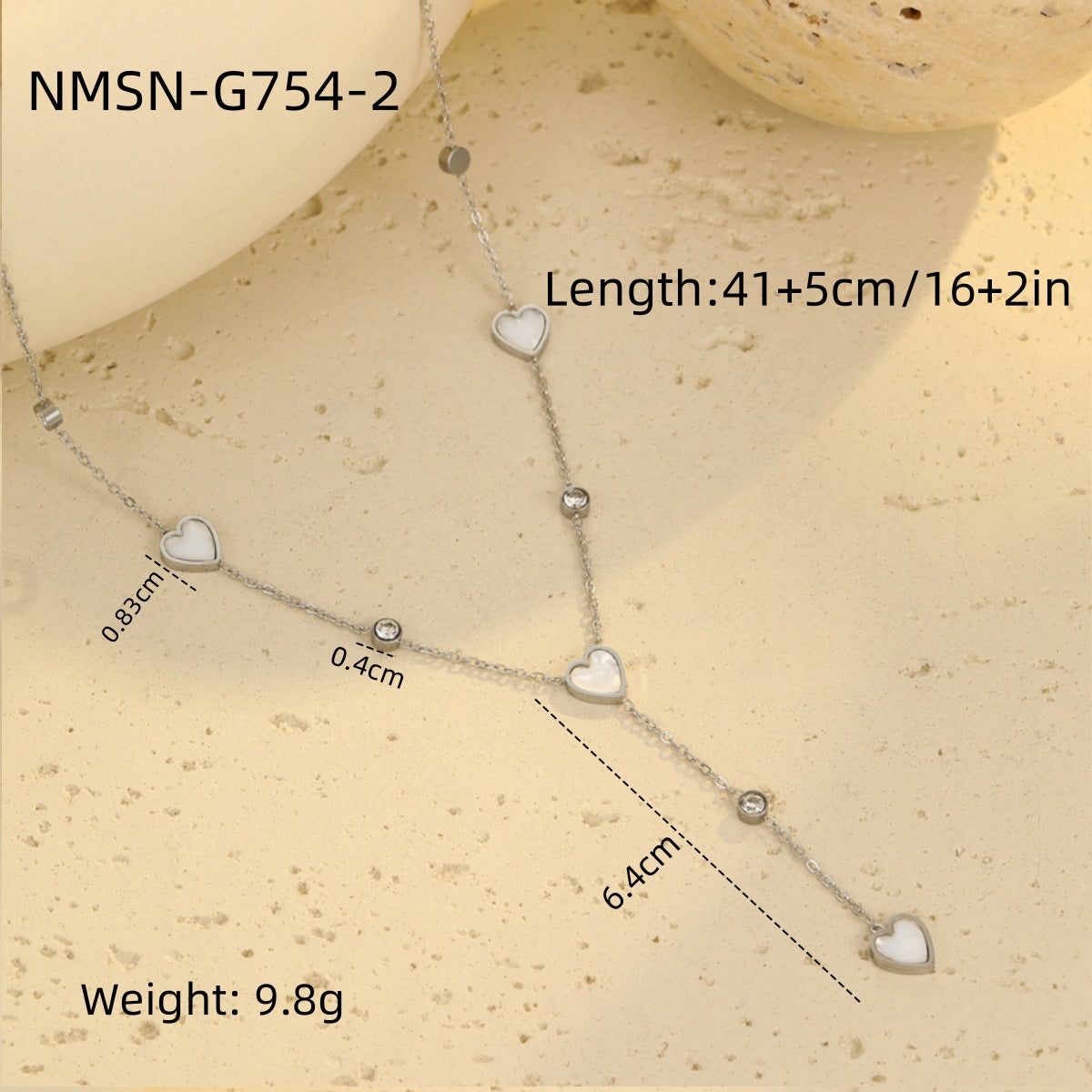 Light Luxury Minority Necklace High Grade Tassel Heart Clavicle Chain Heart Shaped Stainless Steel Necklace Neck Accessories Women One Size Multi5