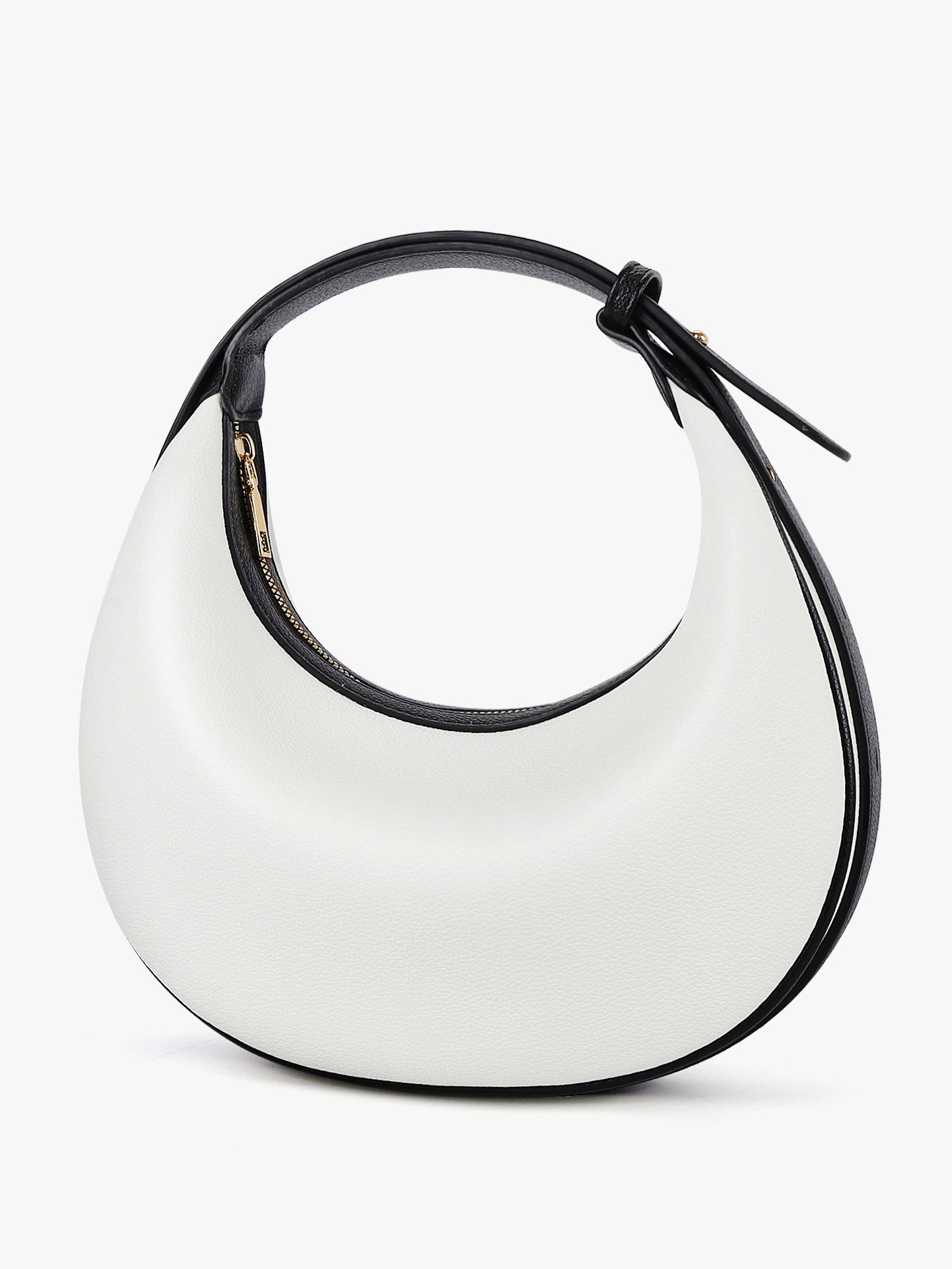 Trendy Contrast Color Crescent-shaped Handbag White & Black