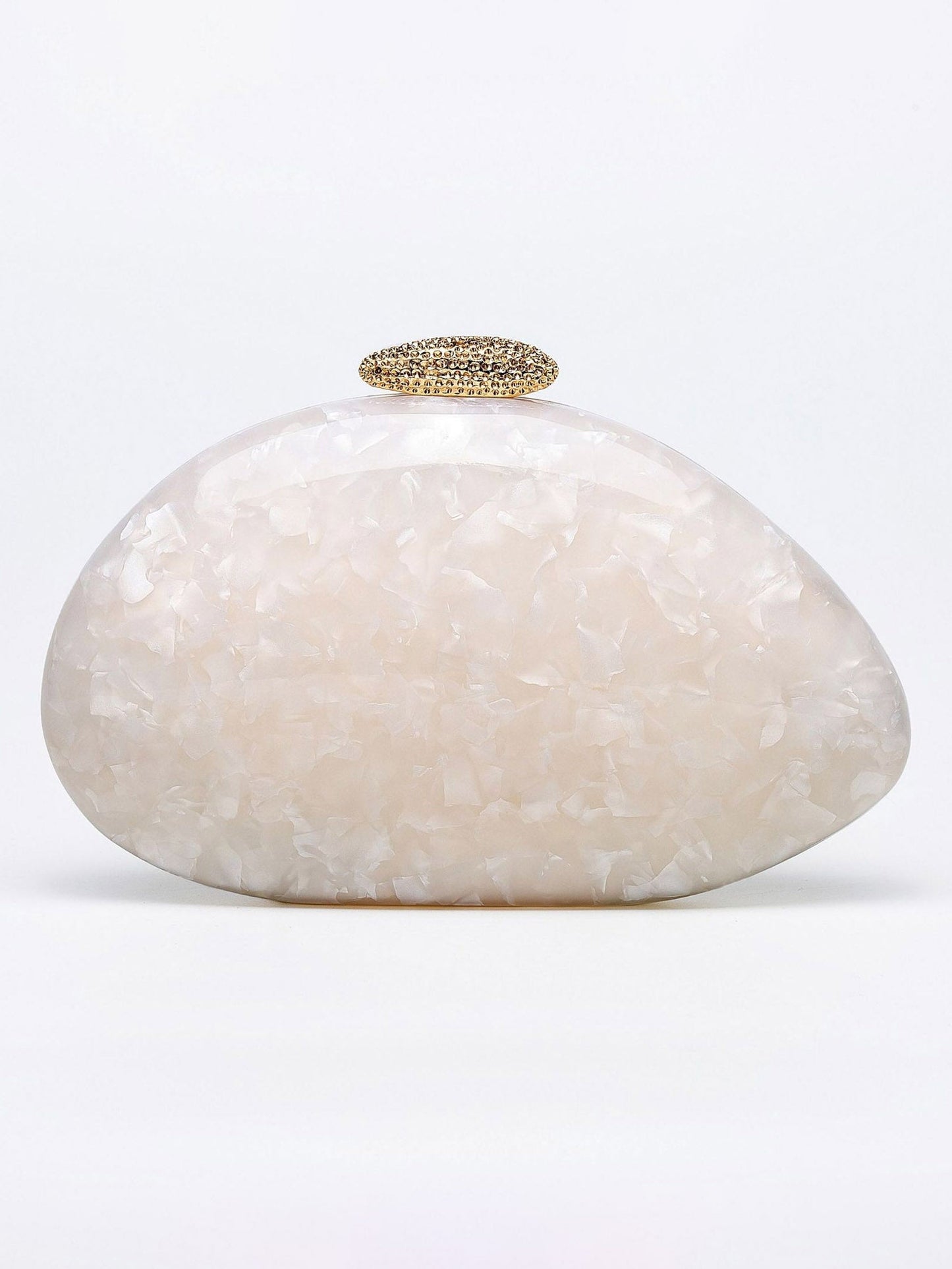 Fashionable Special-shaped Shell Acrylic Wedding Bag White