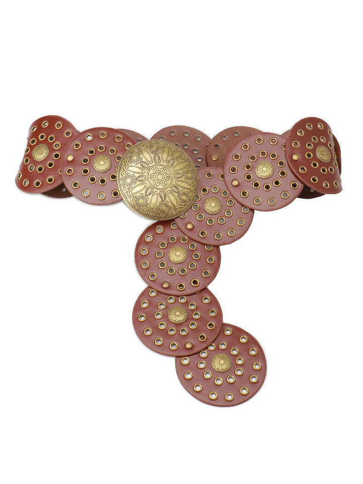 Fashionable And Versatile Retro Western Cowboy Belt Brown