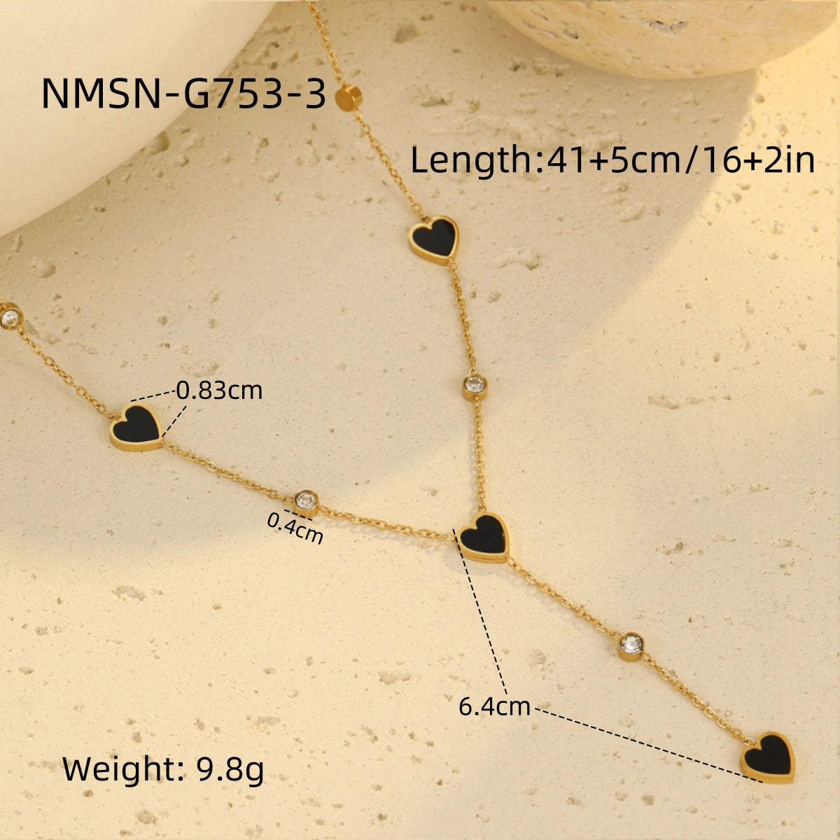 Light Luxury Minority Necklace High Grade Tassel Heart Clavicle Chain Heart Shaped Stainless Steel Necklace Neck Accessories Women One Size Multi3