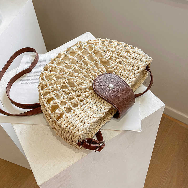 Straw Bag Shoulder Crossbody Casual Straw Beach Bag