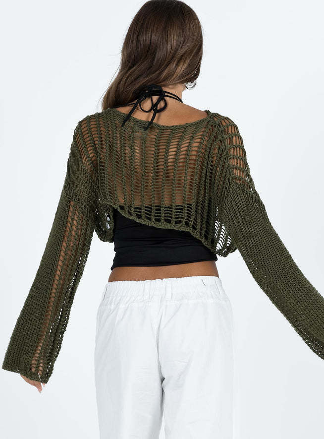 Crew Neck Long Sleeve Hollow Out Cutout out Cropped Knitted Black Sweater