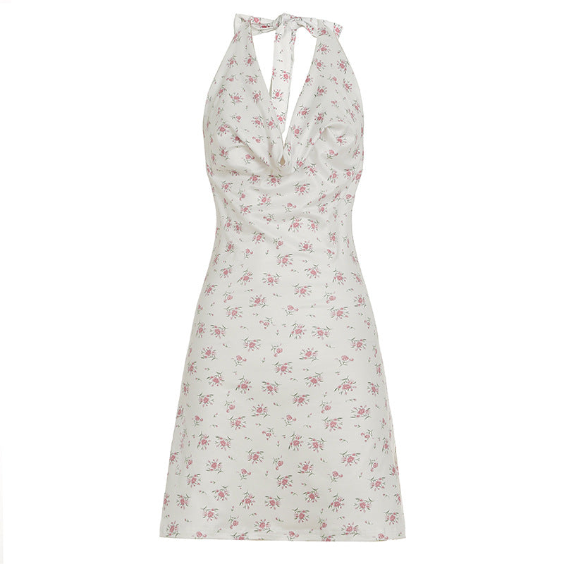 Gold Lame Halter Cowl Neck Mini Dress Swing Collar & More Prints Available Pink