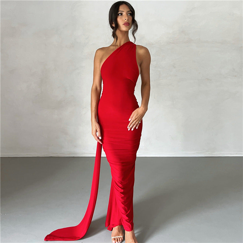 Sexy Backless Multi Halter Maxi Dress Red