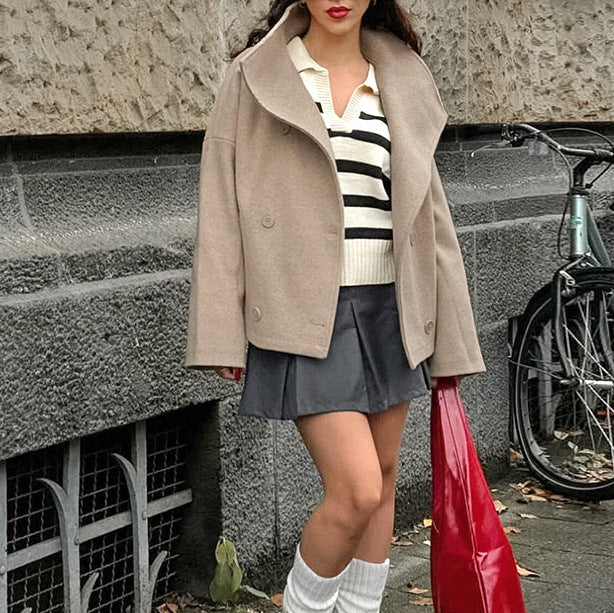 Women's Loose Beige Fashion Jacket Coat
