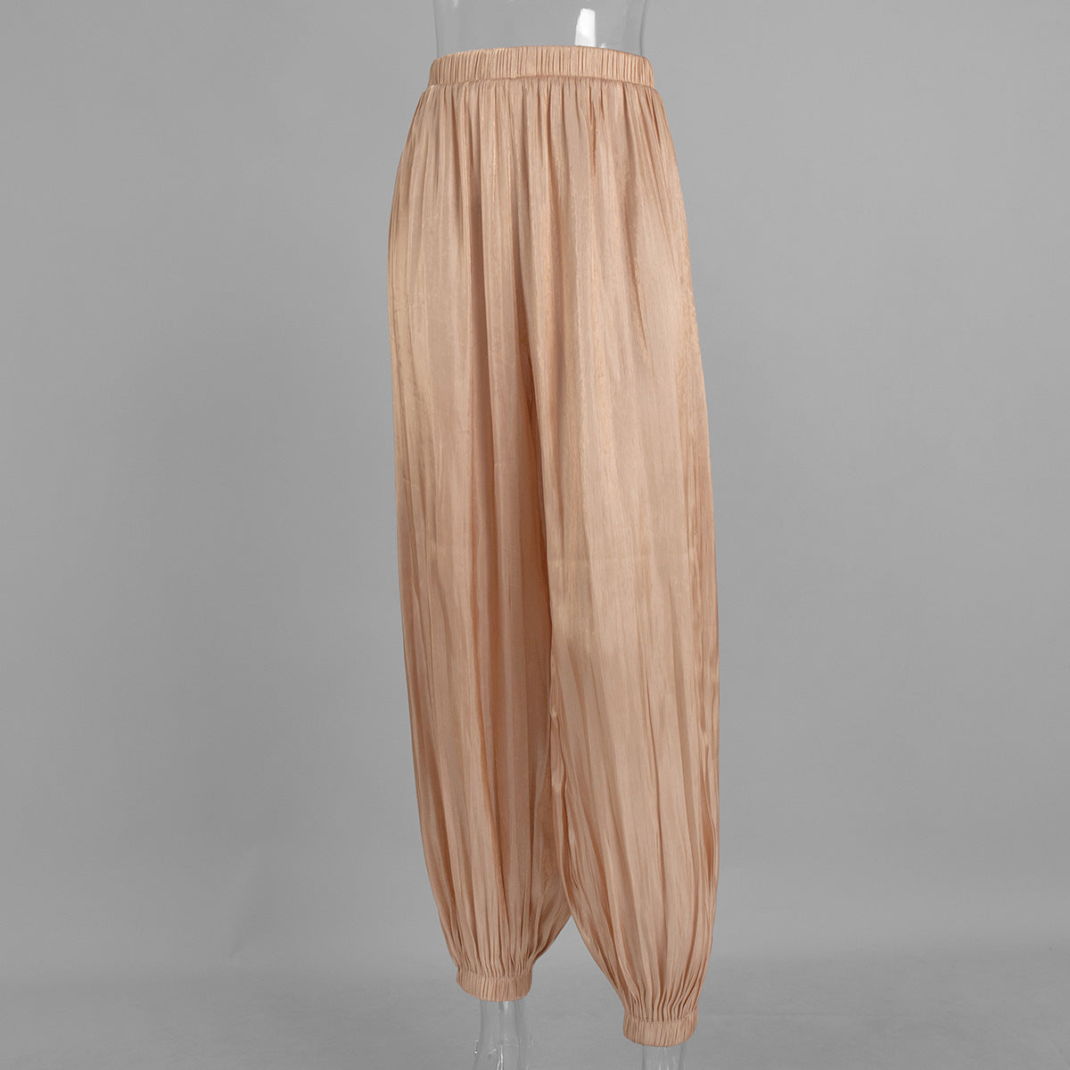 Low Waist Ankle Tied Bloomer Draped Pants Gold