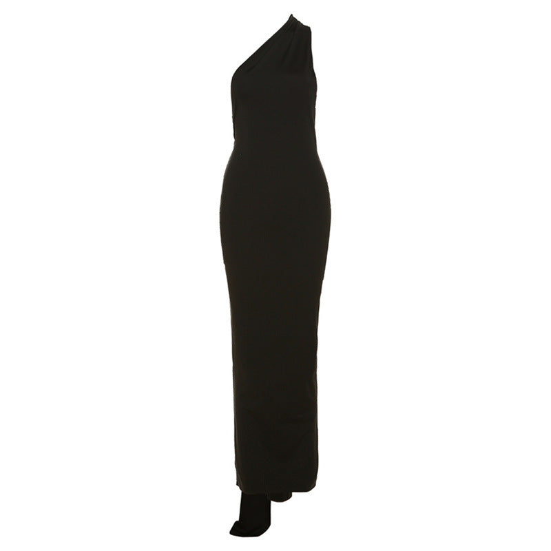 Sexy Backless Multi Halter Maxi Dress Black