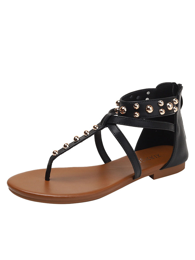 Retro Holiday Casual Fashion Roman Shoes Black