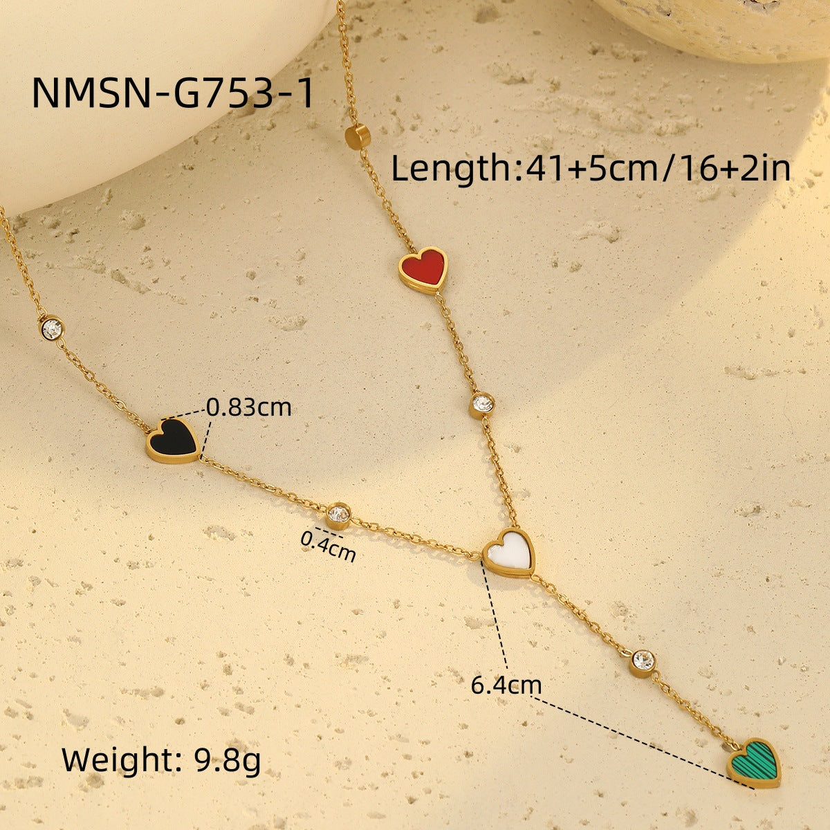 Light Luxury Minority Necklace High Grade Tassel Heart Clavicle Chain Heart Shaped Stainless Steel Necklace Neck Accessories Women One Size Multi1