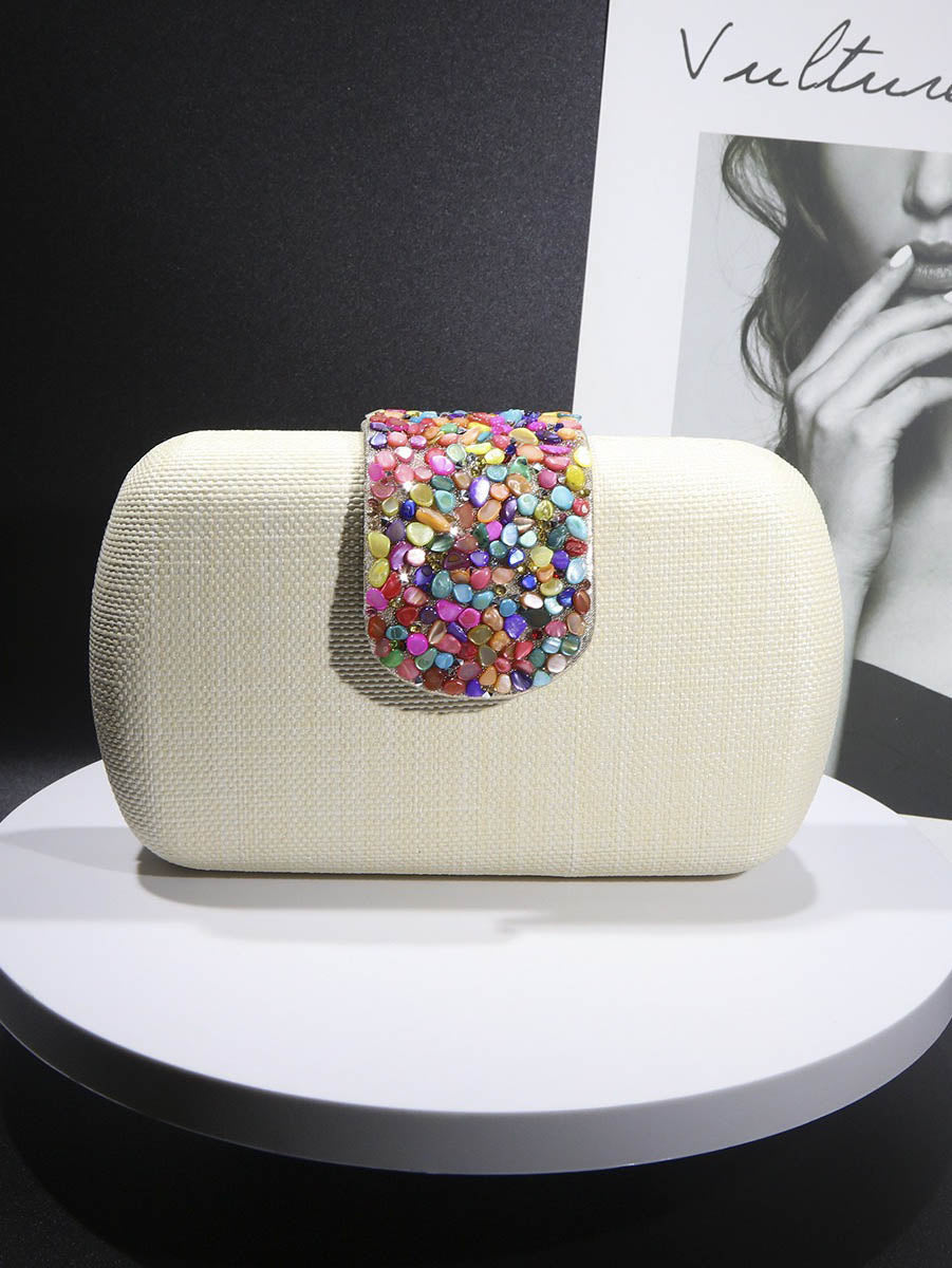 Simple Woven Evening Bag All-match Bag Beige