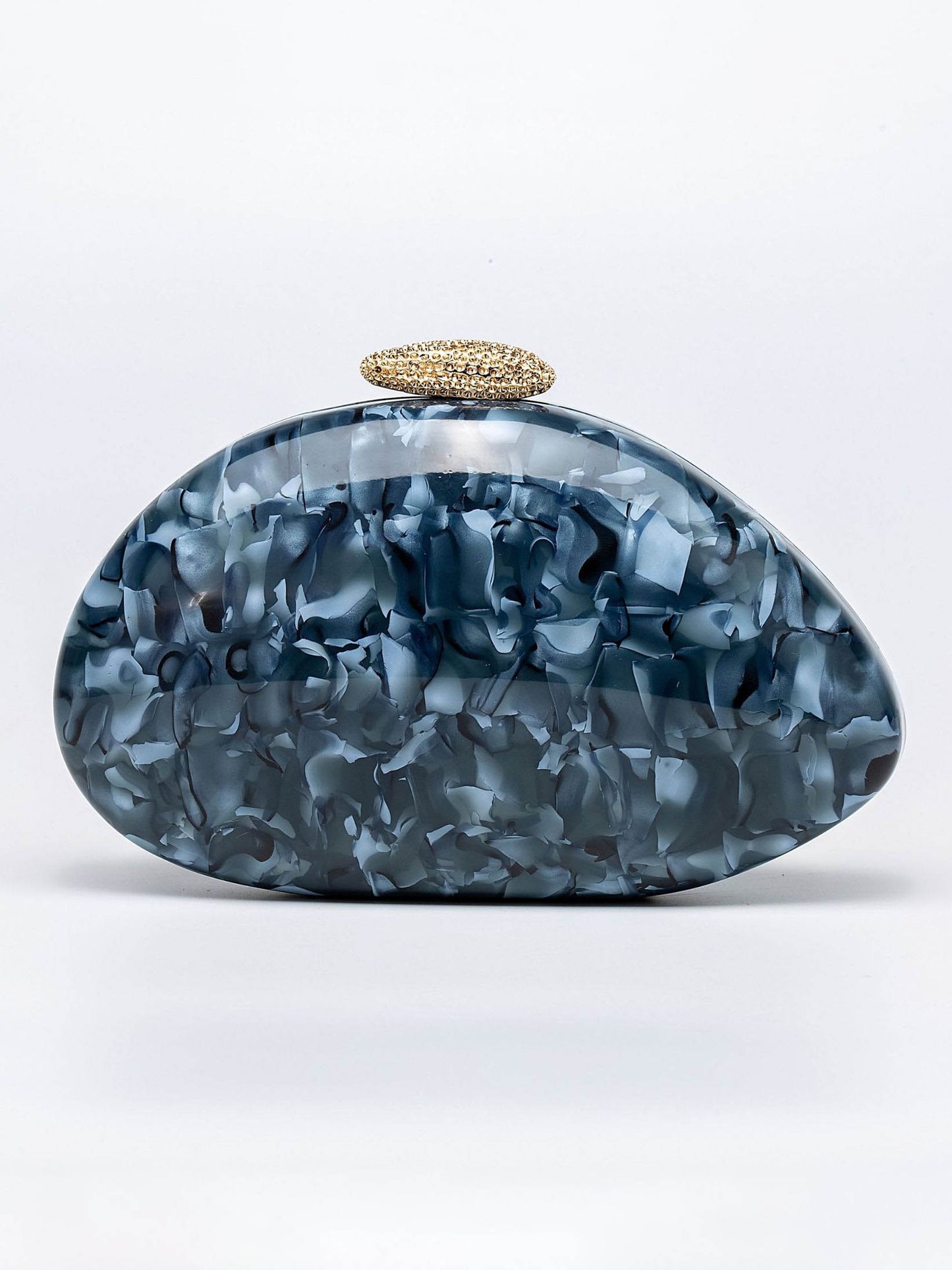 Fashionable Special-shaped Shell Acrylic Wedding Bag Navy blue