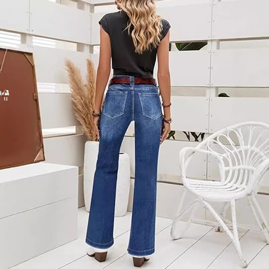 High Waist Slimming Bootcut Denim Jeans Women