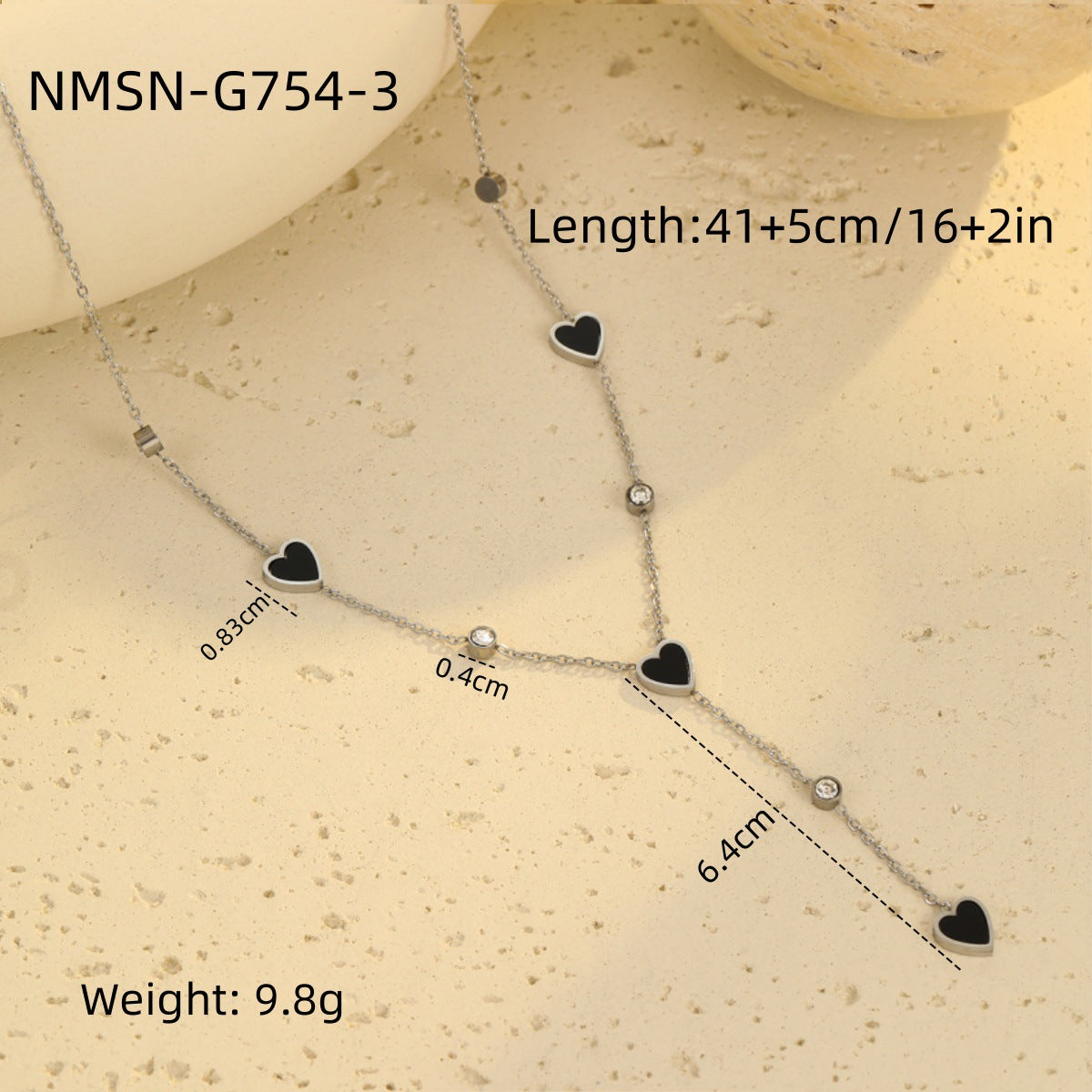 Light Luxury Minority Necklace High Grade Tassel Heart Clavicle Chain Heart Shaped Stainless Steel Necklace Neck Accessories Women One Size Multi6