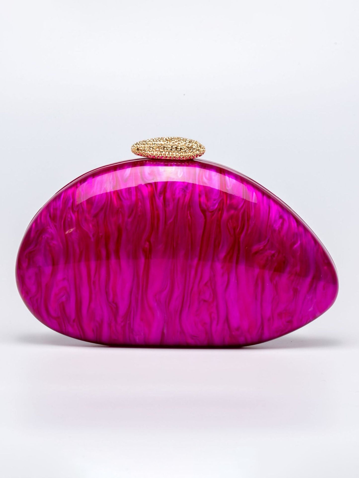 Fashionable Special-shaped Shell Acrylic Wedding Bag Rose red