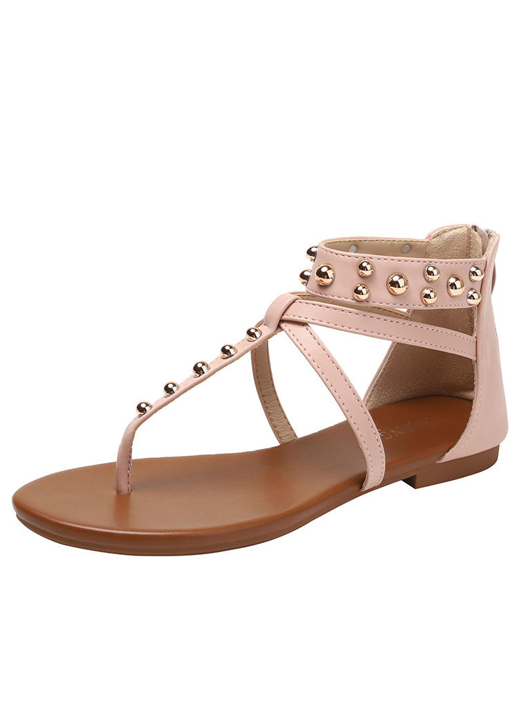 Retro Holiday Casual Fashion Roman Shoes Pink