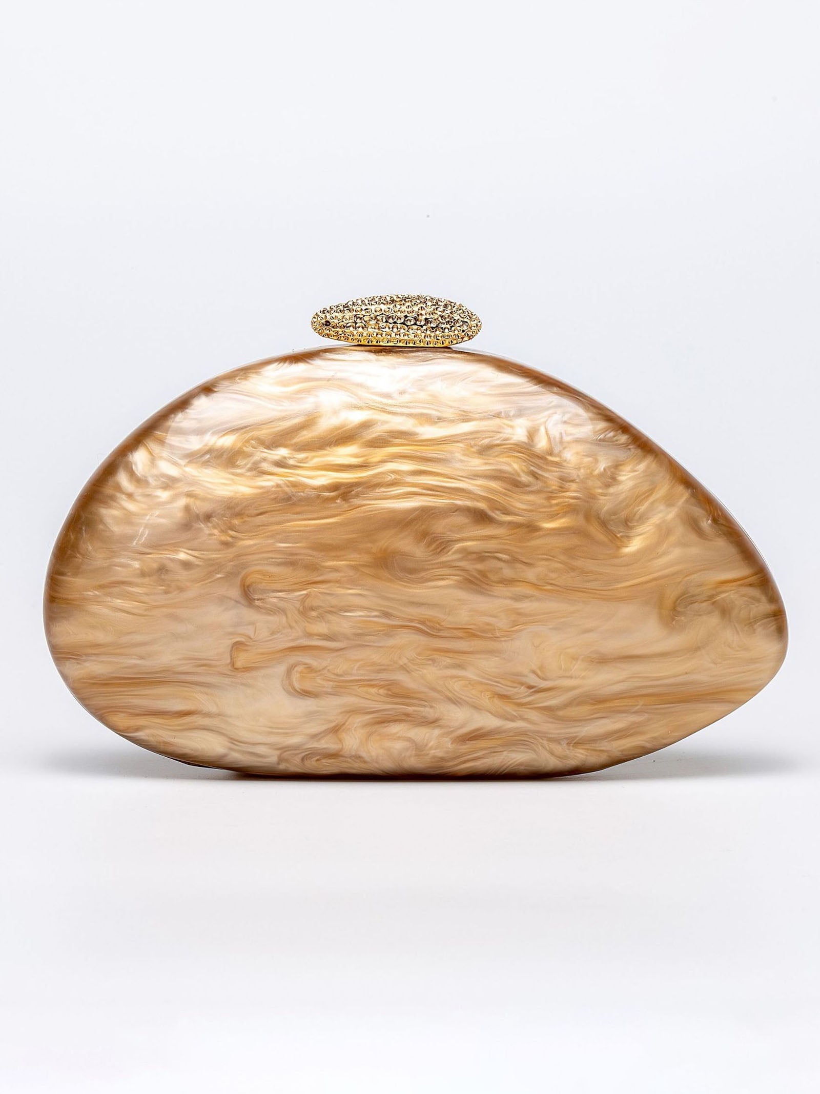 Fashionable Special-shaped Shell Acrylic Wedding Bag Gold