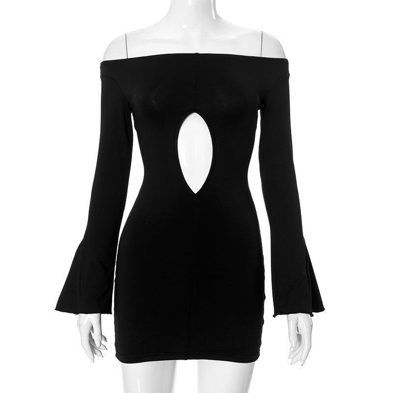 Sexy Off the Shoulder Dress w/ Hollow Out Cutout Out Black