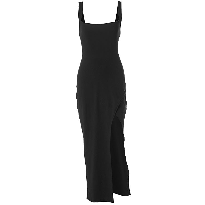 Ladies Sexy Sleeveless Split w/ Backless Detail Maxi Dress