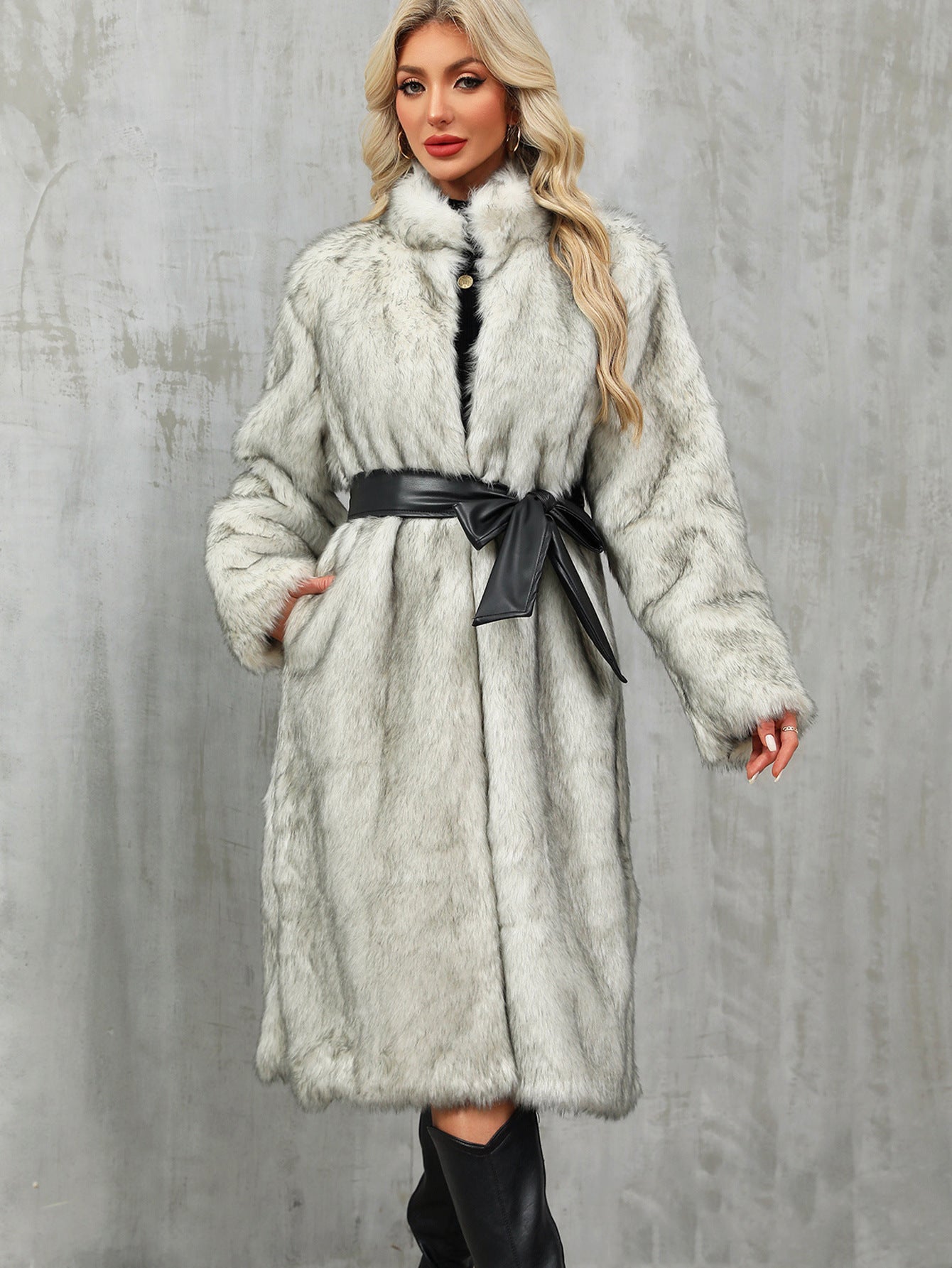 Long Faux Fur Coat Thickened Coat Faux Fur Short Snow Fox