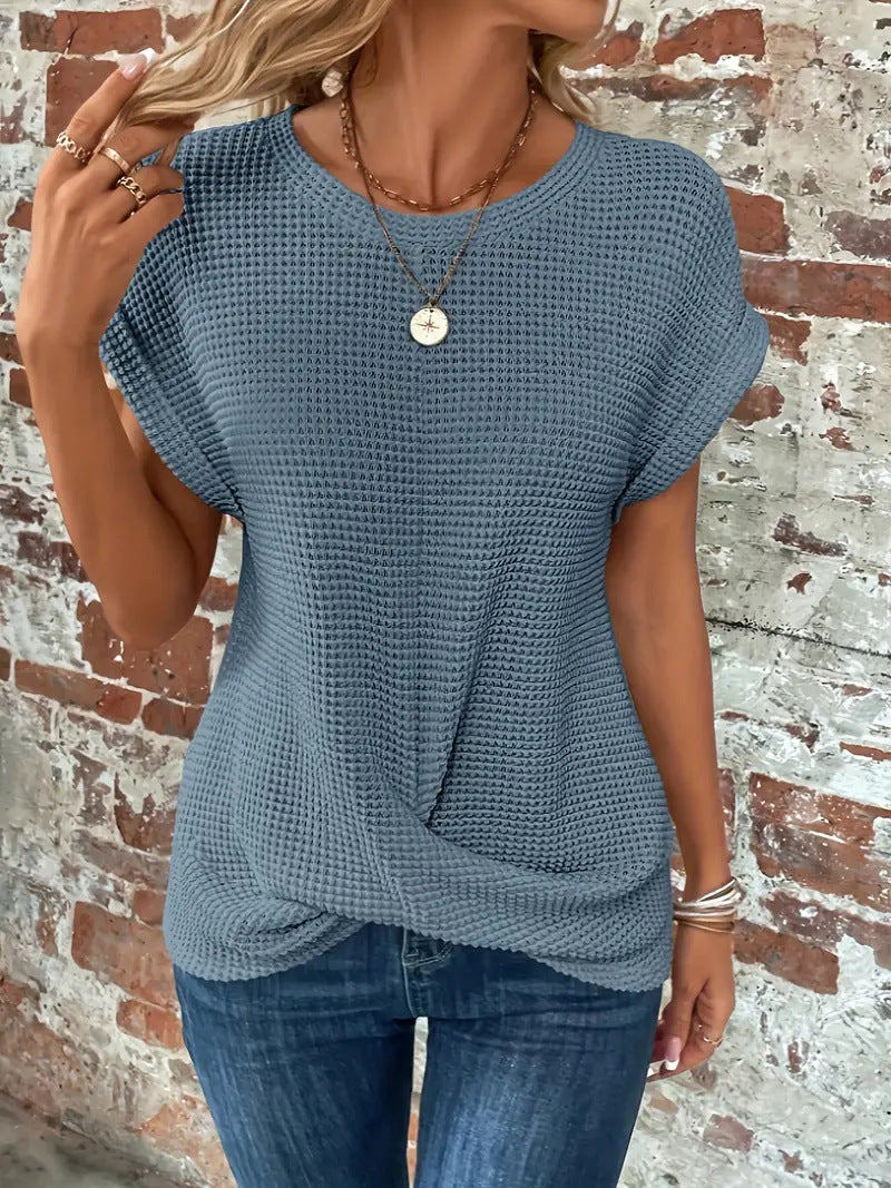Avril | T-shirt décontracté en tricot gaufré