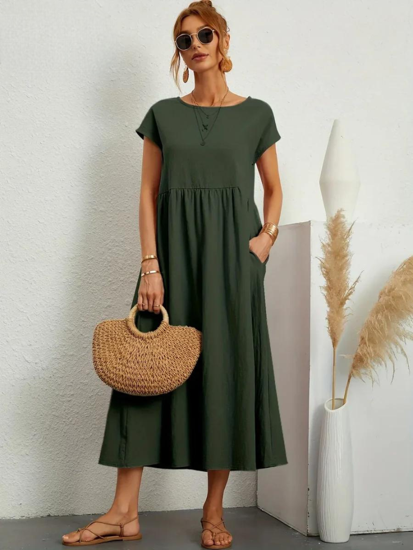 Maelis - Women's Loose Cotton Pocket Dress