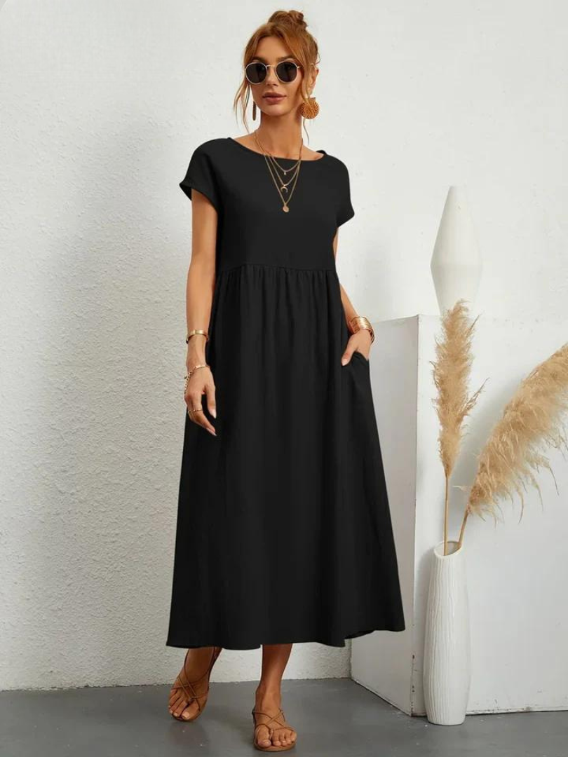 Maelis - Women's Loose Cotton Pocket Dress