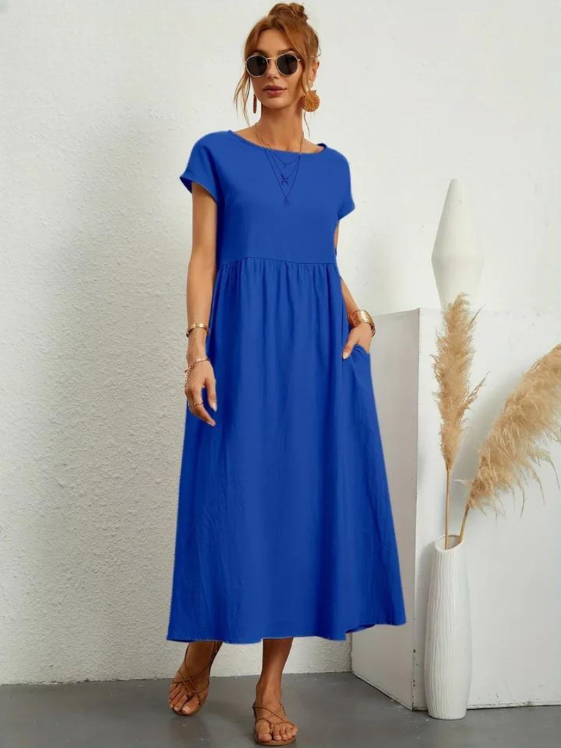 Maelis - Women's Loose Cotton Pocket Dress