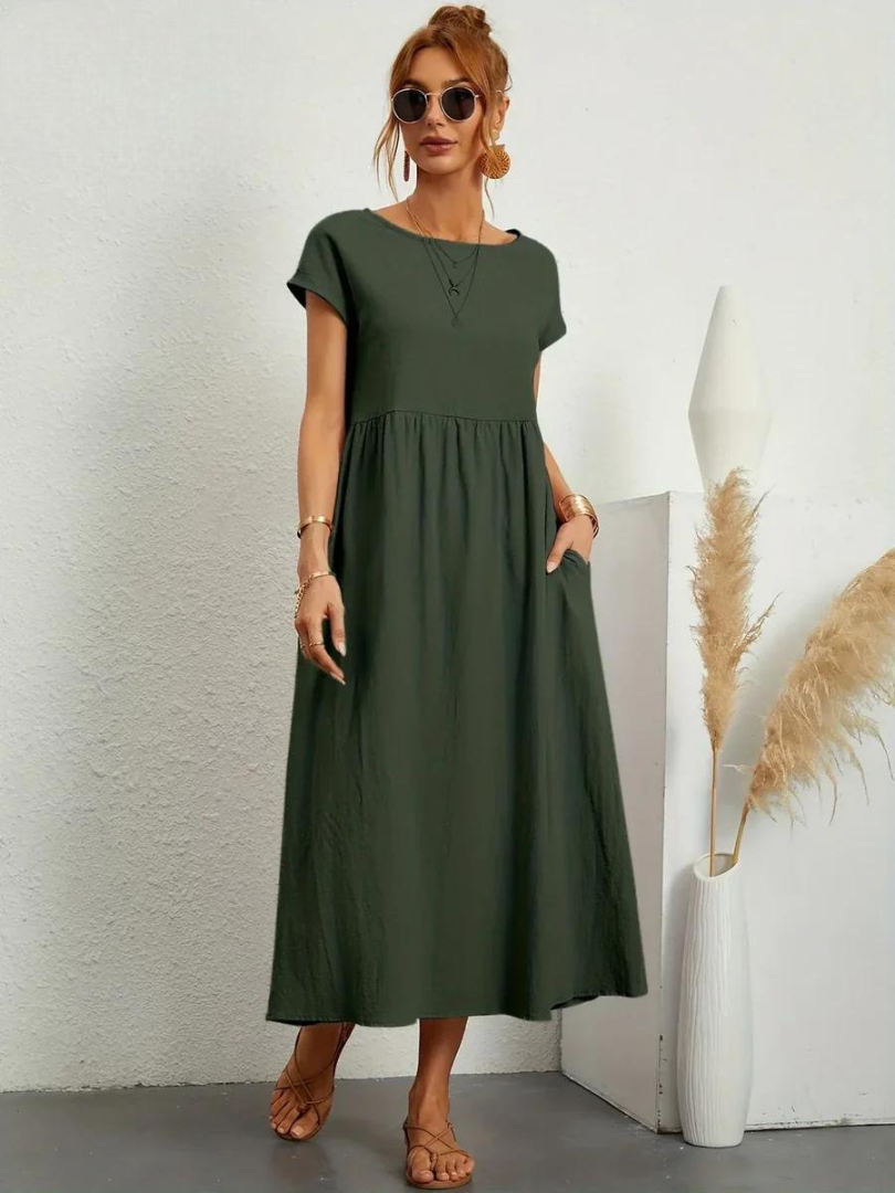 Maelis - Women's Loose Cotton Pocket Dress