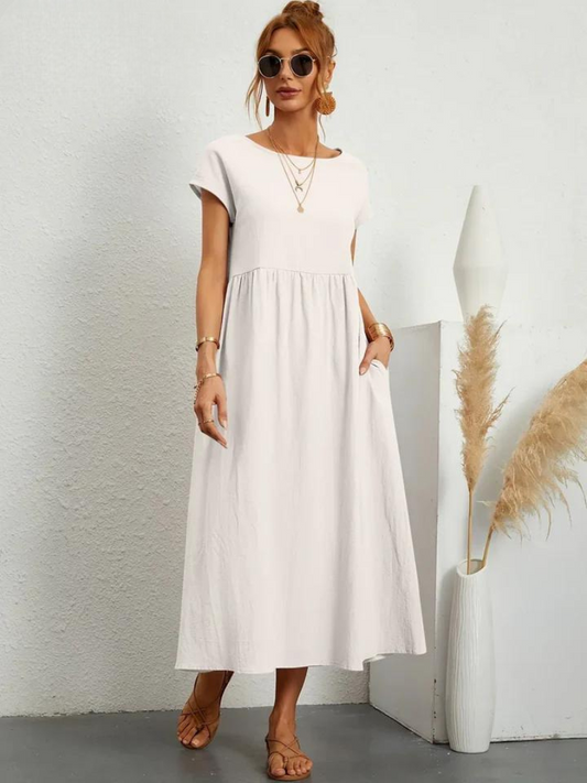 Maelis - Women's Loose Cotton Pocket Dress