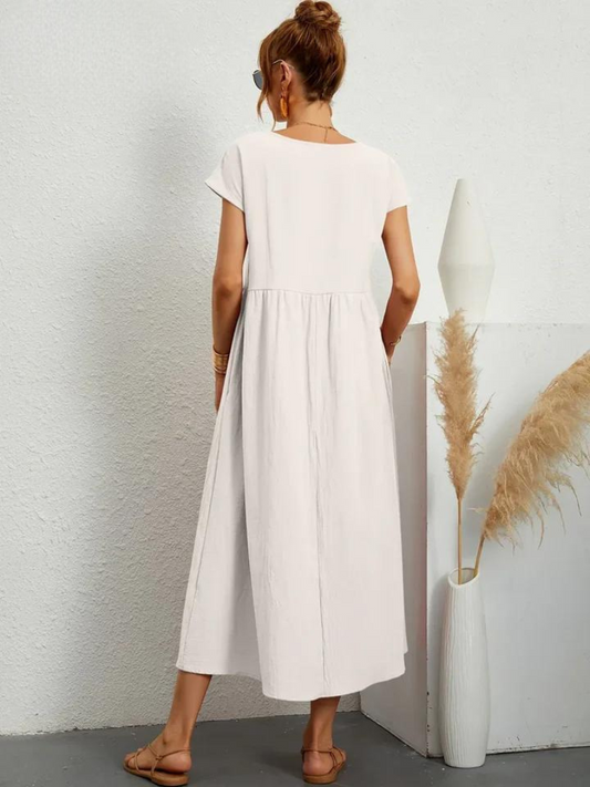 Maelis - Women's Loose Cotton Pocket Dress
