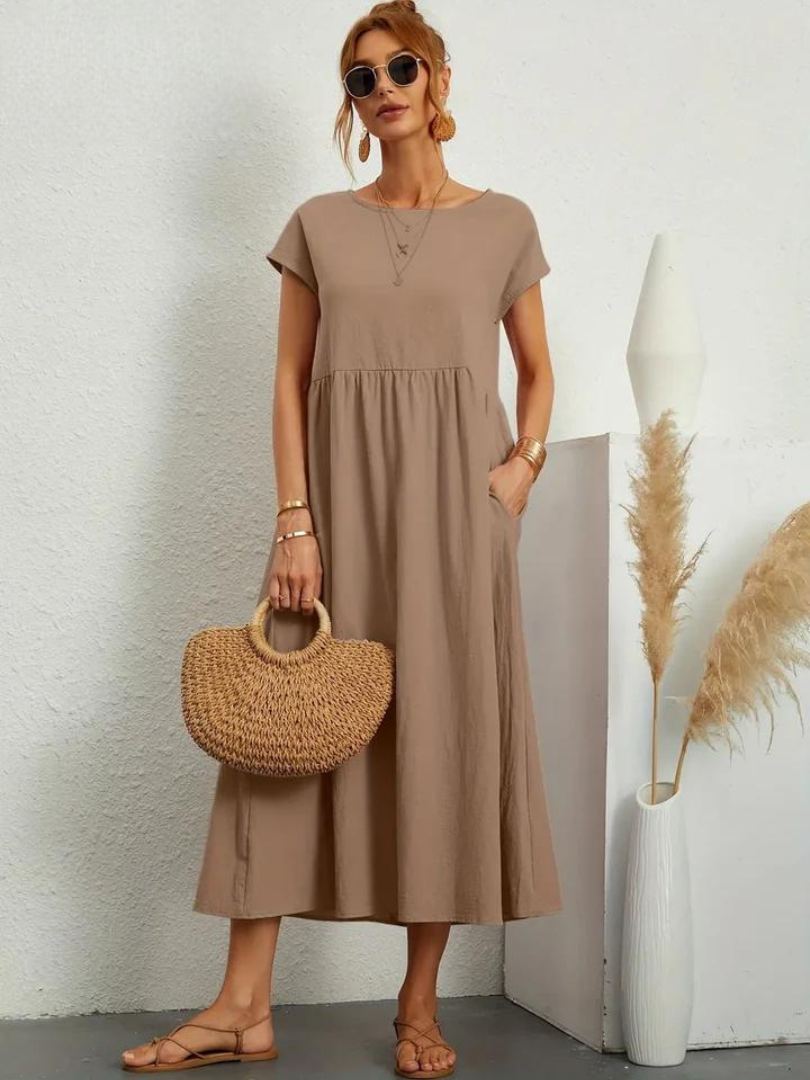 Maelis - Women's Loose Cotton Pocket Dress
