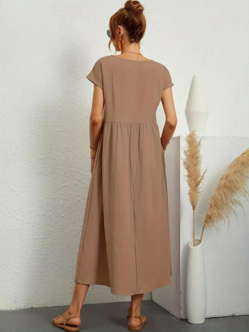 Maelis - Women's Loose Cotton Pocket Dress